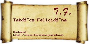 Takács Feliciána névjegykártya