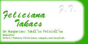feliciana takacs business card